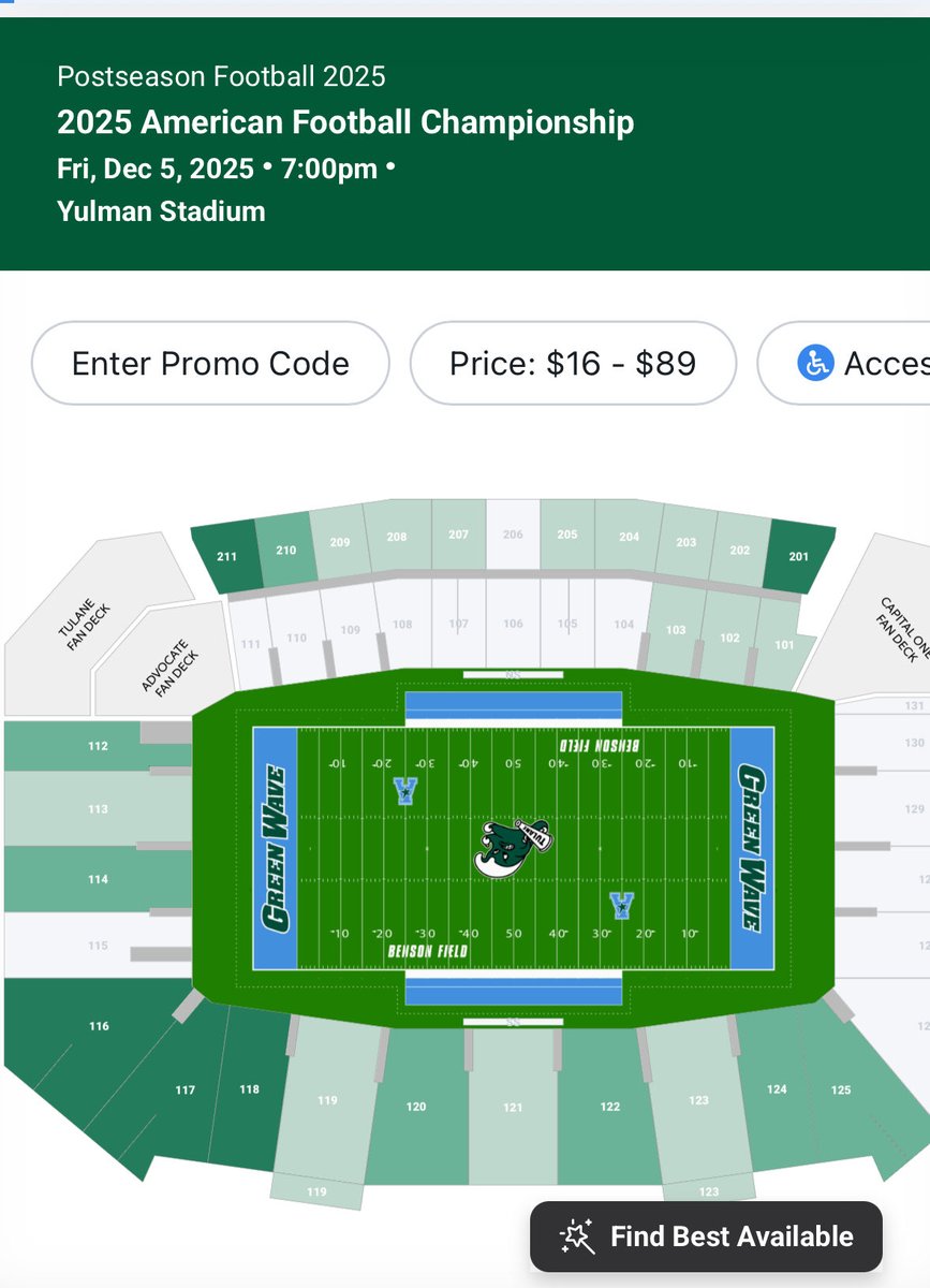 ScottDKushner's tweet image. I hope Tulane’s students show up in full force tomorrow night because there a ton of tickets still available for the American Conference championship. 

The game is HUGE but has been largely wiped out of the conversation by the coaching changes. 

tulanegreenwave.evenue.net/event/PS25/AAC