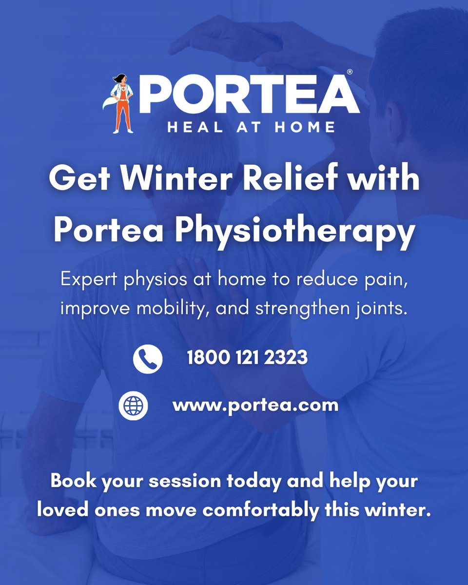 PorteaMedical's tweet photo. Portea provides physiotherapists at home to improve mobility and reduce stiffness.

📞 1800 121 2323
🌐 https://t.co/CJ01dTg2NP

#WinterWellness #JointCare #ElderHealth #Portea https://t.co/ZnJJj068f1