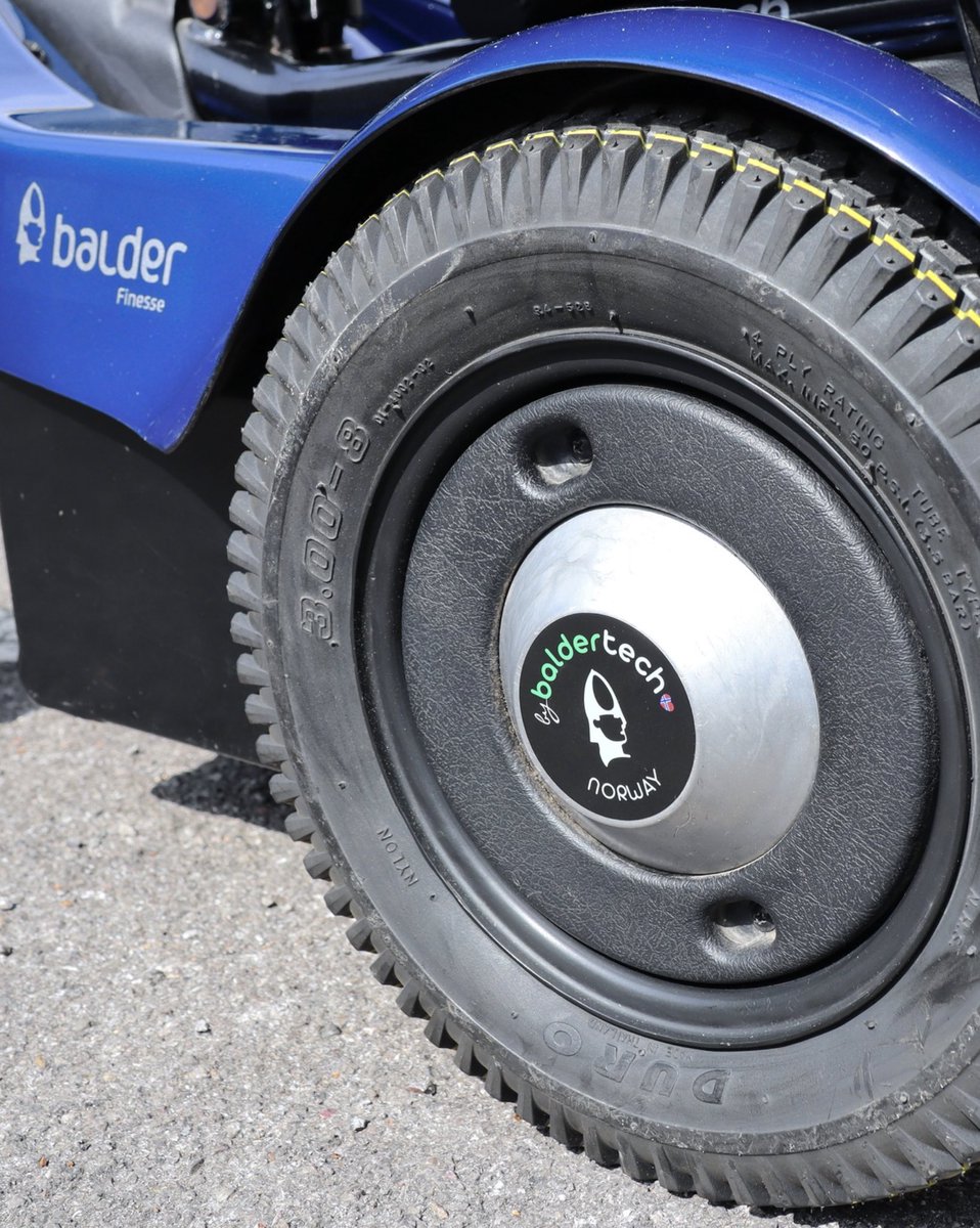 Never have a flat tyre ruin your day… 🙂🛞

Every new Balder comes with puncture-proof tyres as standard. They’re filled with a dense foam-like material offering complete peace of mind – Allowing you to go about your day without ever having to worry about getting a flat. 🦼