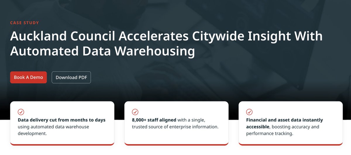 wherescape's tweet image. Auckland Council transformed data delivery from months to days, supporting 8,000+ employees with reliable insights. 👉 Read more: ow.ly/eAtl50XAXLB #GovernmentData #DataEngineering #DataAutomation #EDW #DigitalTransformation #WhereScape