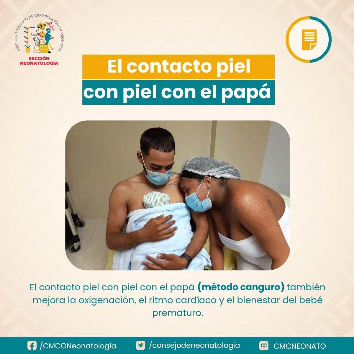 El contacto piel con piel con el papá (método canguro) también mejora la oxigenación, el ritmo cardíaco y el bienestar del bebé prematuro.
El vínculo no se construye solo con palabras.
#PaternidadEnUCIN #MétodoCanguro #Prematurez