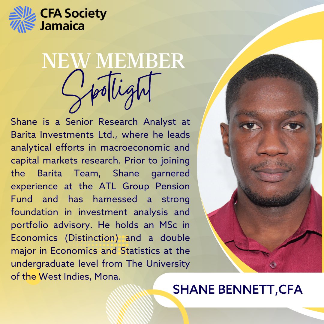 Join us in welcoming one of our newest member to CFA Society Jamaica! We’re excited to have you as part of a community committed to excellence, integrity, and lifelong learning