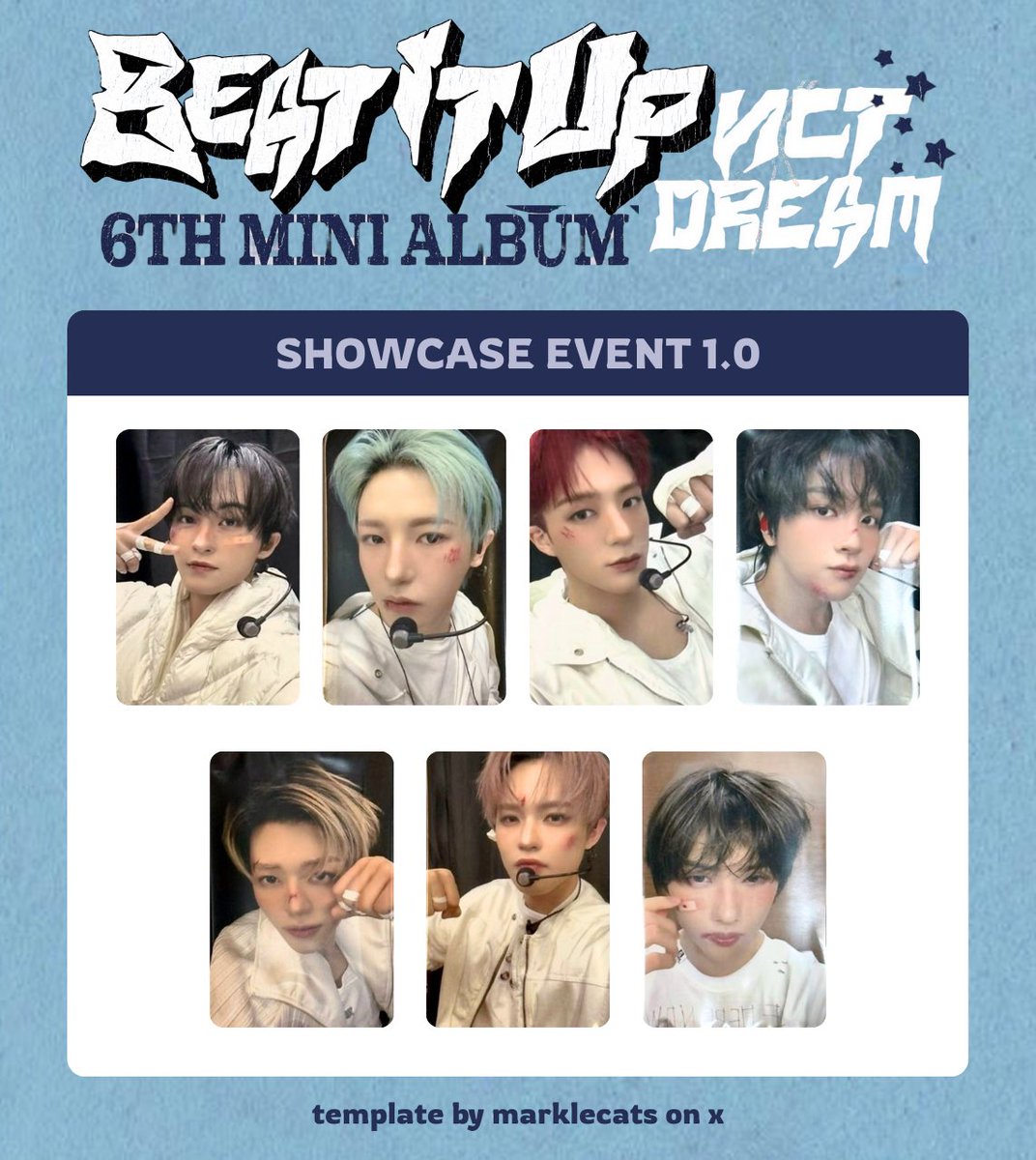 nct dream 6th mini album 'beat it up' photocard template 엔시티