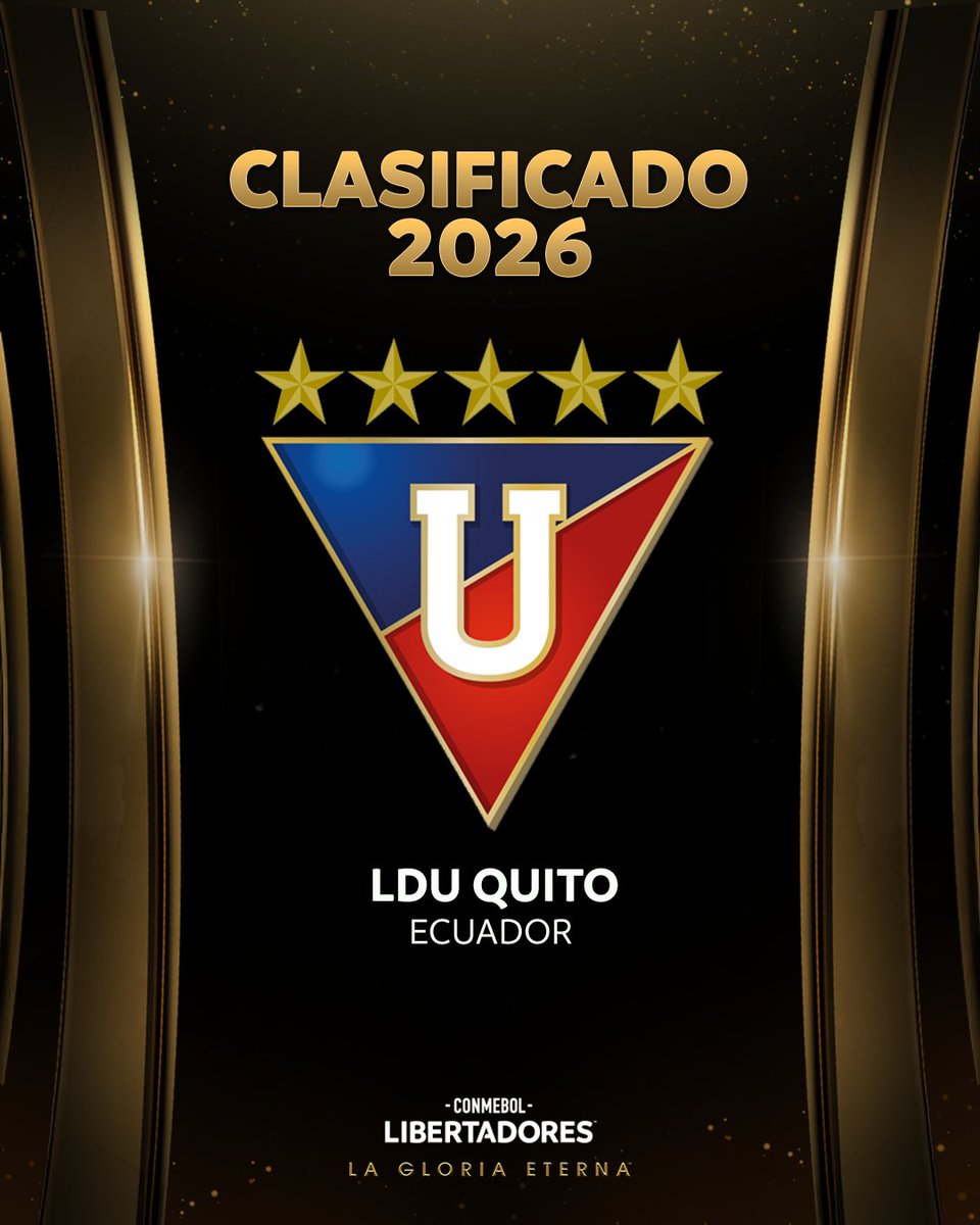 Libertadores's tweet image. 🏆🎉 Un campeón presente en la CONMEBOL #Libertadores 2026: 🇪🇨 ¡Bienvenido @LDU_Oficial!

#GloriaEterna