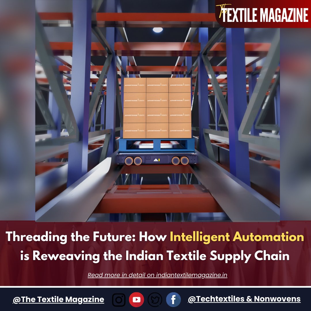MagazineTextile's tweet image. India’s textile sector can’t become a global powerhouse while its warehouses and distribution centres remain stuck in manual intralogistics—modern automation is now a non-negotiable.

𝐑𝐞𝐚𝐝 𝐌𝐨𝐫𝐞: indiantextilemagazine.in/threading-the-…

#IndianTextiles #IntelligentAutomation