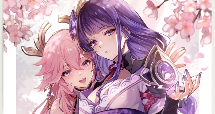 YourFavShogun's tweet photo. 🌸Oh my dear Ei, look who's come to see us~

⚡O-Oh, greetings.

#MVRP #GIRP https://t.co/xUQhS5SrU9