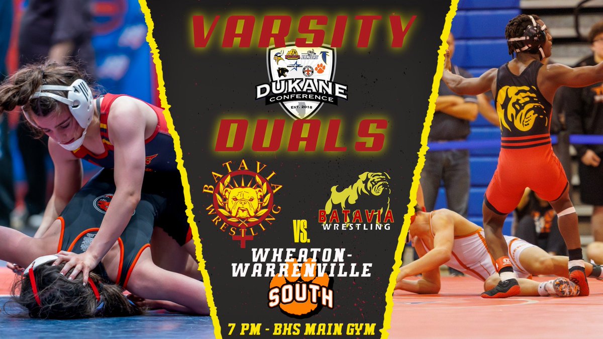 BataviaWrestler's tweet image. TONIGHT!!!
BATAVIA WRESTLING COMMUNITY APPRECIATION NIGHT
MAIN GYM
4:30 PM - RMS Boys vs. Washington MS
5:45 PM - RMS Boys &amp;amp; Girls vs. Edison MS 
7:00 PM - BHS Boys &amp;amp; Girls Varsity Duals vs. WWS 

MIDDLE GYM
5:30 PM - BHS Boys JV1 &amp;amp; JV2 vs. WWS

PARENT SOCIAL @ Sturdy Shelter…