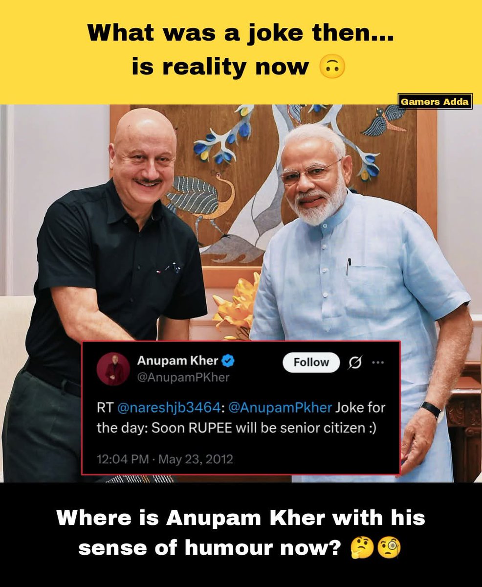 jkpaul786's tweet photo. Sir please Explain 😂
@AnupamPKher https://t.co/i75LauZ48T