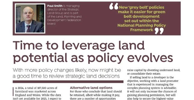 187,500 acres of farmland was marketed for sale across England and Wales in 2024. 

With recent policy changes impacting the countryside and farming families, it’s a good time to review strategic land decisions. 

<a href="/Paul_SLG/">Paul Smith</a> explained why for <a href="/aafmagazine/">Agronomist & Arable Farmer</a> 

aaf.mydigitalpublication.co.uk/december-2025/…