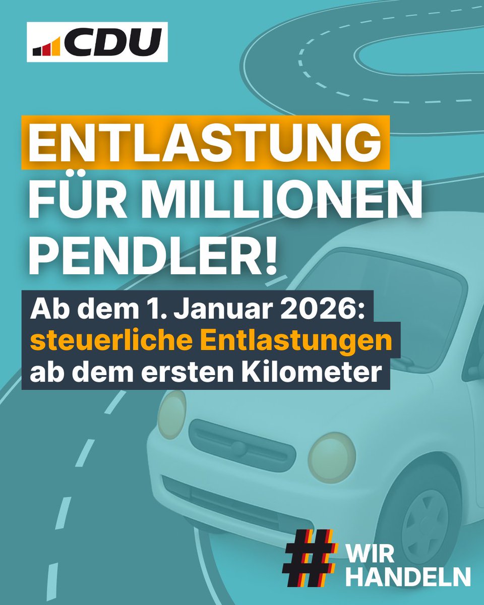 Entlastung für Millionen Pendler! Die von uns versprochene Erhöhung der Pendlerpauschale wurde heute vom Bundestag beschlossen und tritt ab dem 1. Januar in Kraft. Damit können sich alle, die zur Arbeit fahren, über steuerliche Entlastungen von 38 Cent pro Kilometer ab dem ersten