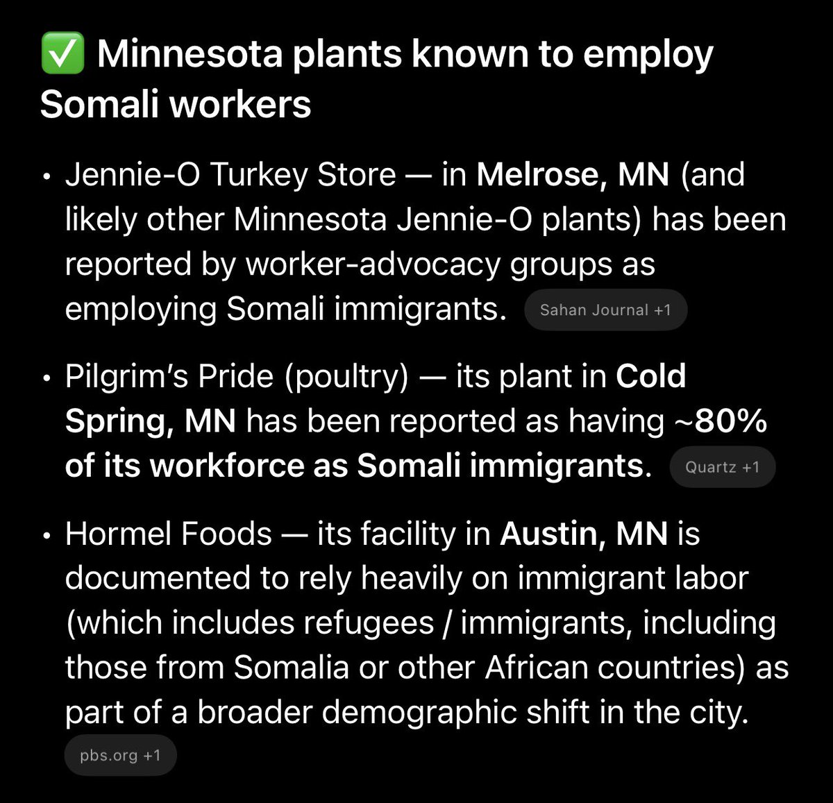 These plants are known to employ immigrants and refugees: