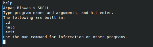 arpan_sol's tweet image. Just built this simple command line interpreter in C. It’s the &quot;Arpan Biswas Shell&quot; for now, but I’m planning to make it feature-rich like Bash or Zsh soon.
#cprogramming  #Linux #CodingJourney