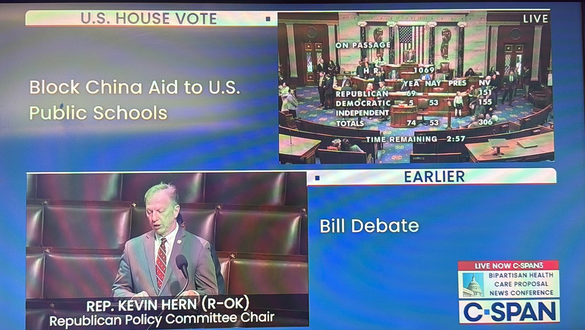 I bet most of you don’t know that a vote is happening in the House right now to Block China Aid to U.S. Public Schools, and guess who the Nay votes are exclusively?

You guessed it, Democrats are voting against stopping Chinese influence in our public schools…

Can’t make this