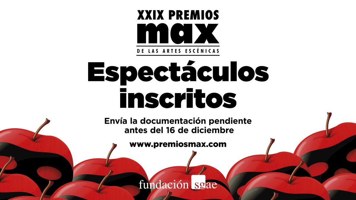PremiosMax's tweet image. ¡Comprueba si tu espectáculo está inscrito en los #Max2026!

📜𝐘𝐚 𝐝𝐢𝐬𝐩𝐨𝐧𝐢𝐛𝐥𝐞 𝐞𝐥 𝐥𝐢𝐬𝐭𝐚𝐝𝐨 𝐩𝐫𝐞𝐥𝐢𝐦𝐢𝐧𝐚𝐫

📨Si necesitas reclamar, subsanar errores o completar documentación: premiosmax@fundacionsgae.org

ℹ️premiosmax.com/prensa/422/com…