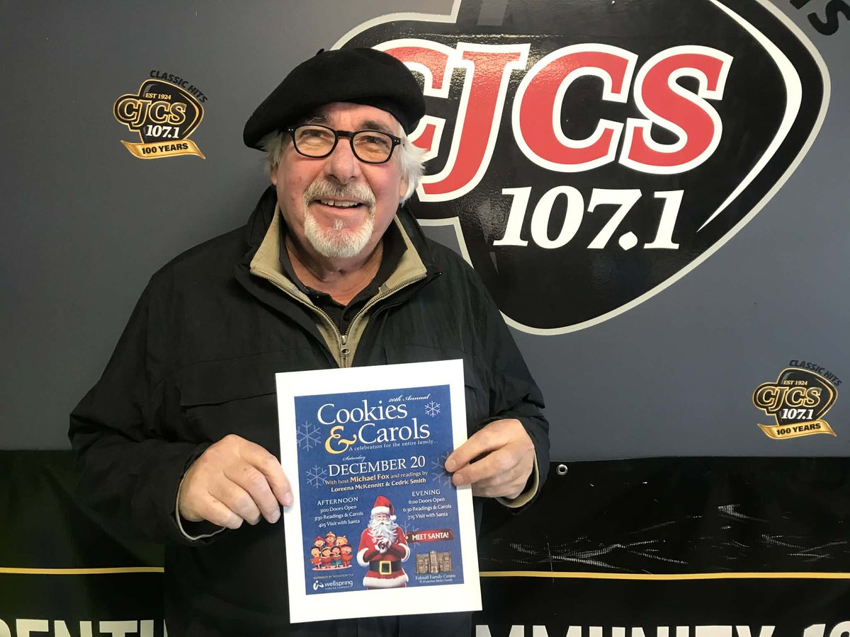 Jamie: Always enjoy chatting with Michael Fox. He's back hosting the 20th Annual Cookies &amp; Carols, Sat Dec 20 at The Falstaff Family Centre featuring Loreena McKennitt &amp; Cedric Smith. Two presentations at 3:30pm and 6:30pm: drive.google.com/file/d/1kwW_IG…