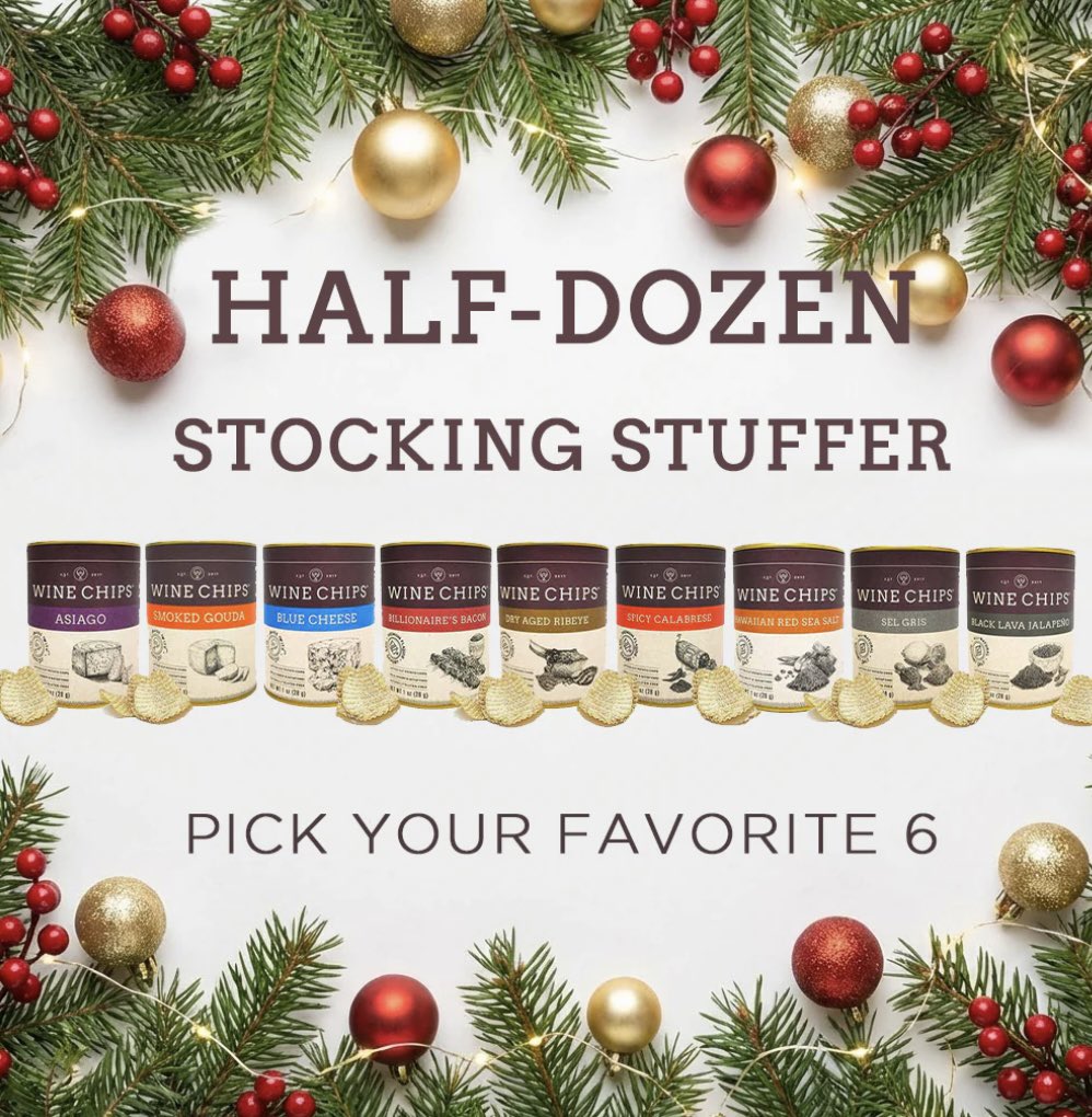 It’s here! 🎄 Our NEW Holiday Stocking Stuffers!
Build your own custom bundle of 1oz Wine Chips tubes—Pick 6 gets discounter price!
Perfect for stockings, gifting, or treating yourself.
Orders $50+ ship FREE.
Get yours before they’re gone 🎁✨

winechips.com/collections