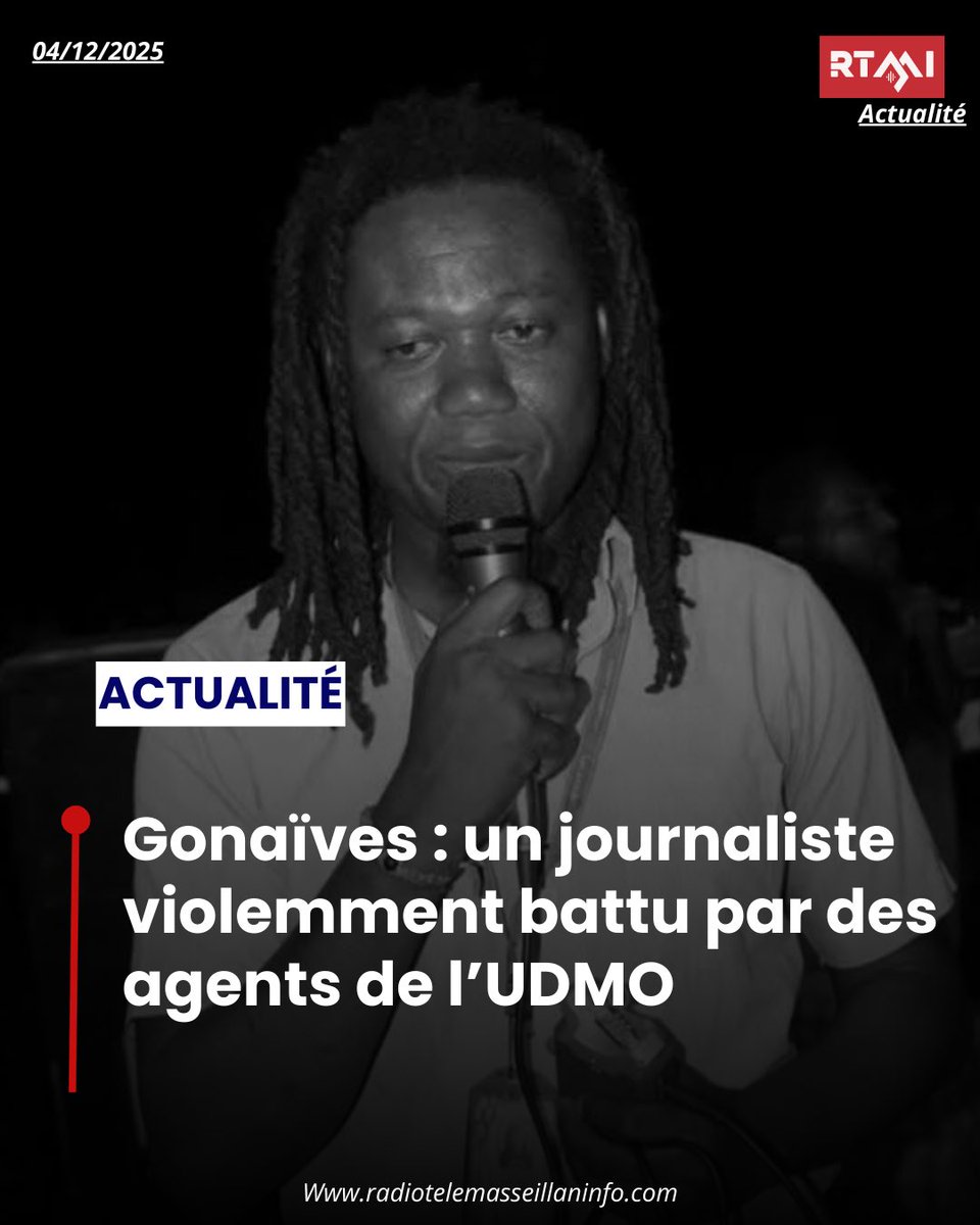 rtmi509's tweet photo. Le journaliste culturel René Gabriel, animateur à Radio Kontinantal 99.5 FM, a été brutalement passé à tabac par des agents de l’UDMO à Gonaïves alors qu’il tentait simplement de sécuriser une moto après un accident. #rtmi #presse #pnh https://t.co/inrX7CJEmz