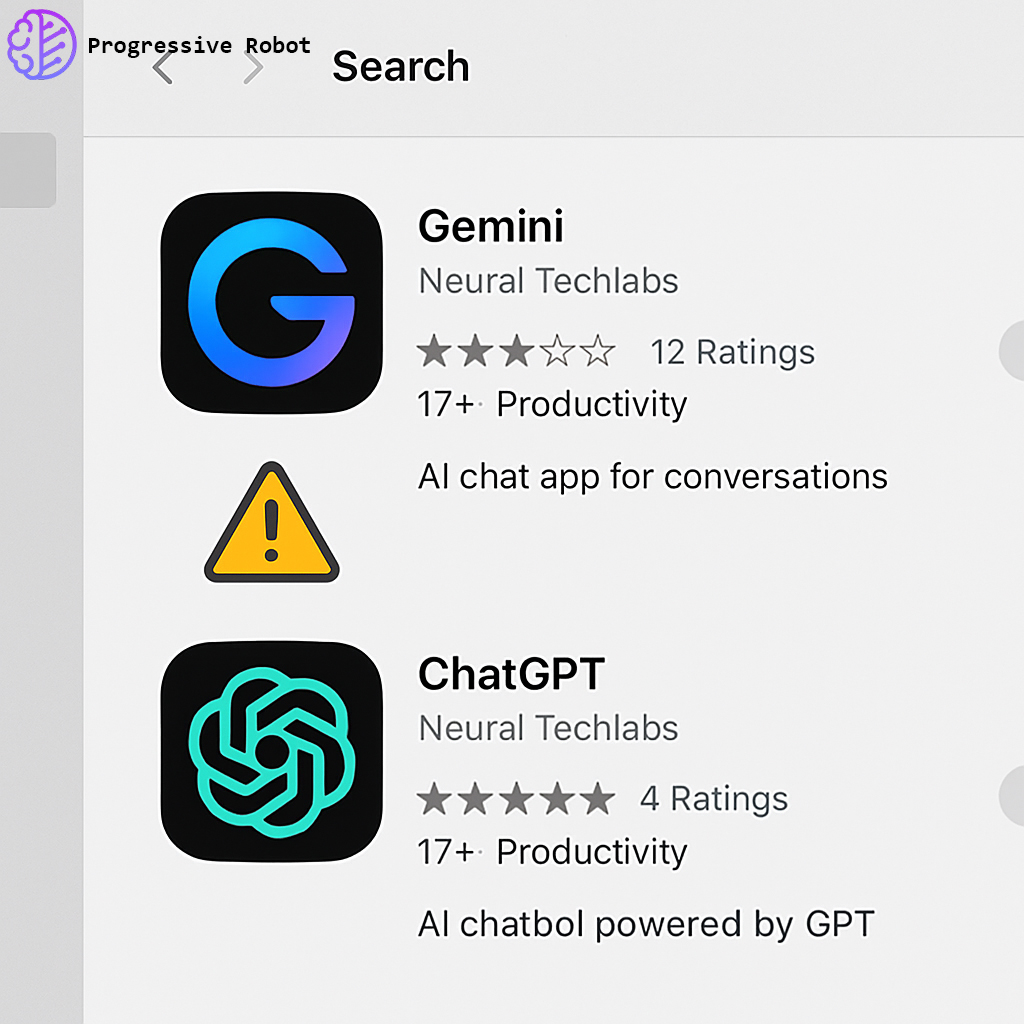 ProgresiveRobot's tweet image. Consumers should beware of fake apps imitating Google Gemini and OpenAI ChatGPT on the Mac App Store. Neural Techlabs has been repeatedly uploading these fraudulent apps, posing a risk to user data. Apple&apos;s review process may need improvement.
#ScamApps #MacAppStore #DataSecurity