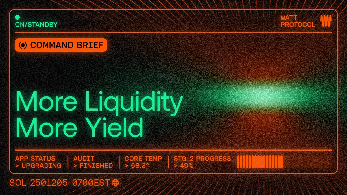 Common misconception: low liquidity pools = higher yield. ❌

At Watt, highly liquid pools attract more arbitrage volume, resulting in higher yields for holders &amp; LPs.

It's always a good practice, if you're a project, to inject a good amount of capital to help deliver a good APR