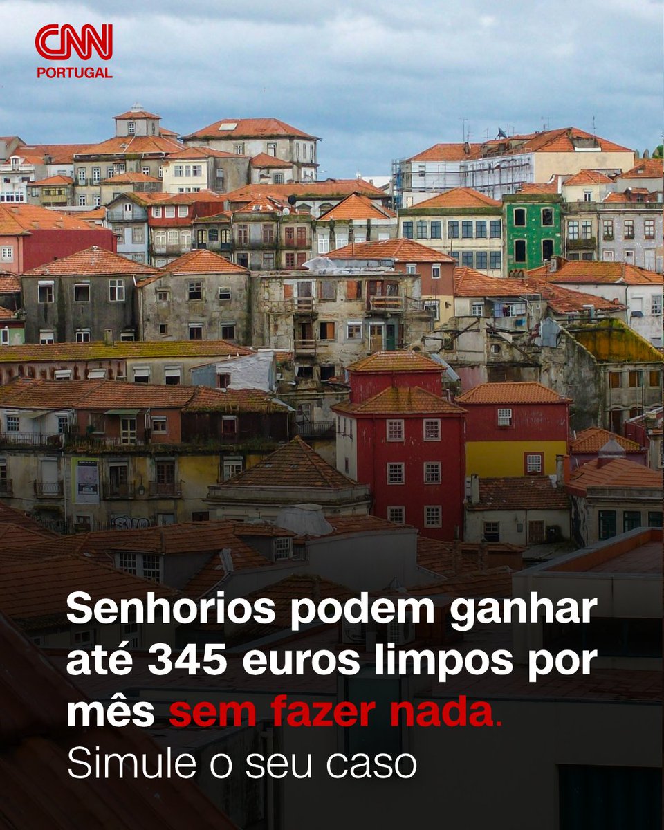 cnnportugal's tweet photo. Se a proposta entregue esta semana no Parlamento for aprovada, senhorios com rendas até 2300 euros vão receber o equivalente a quase mais duas rendas e meia por ano. De um dia para o outro e sem fazerem rigorosamente nada.

Simule o seu caso: https://t.co/wl8geFs6fh https://t.co/WUDakTOSb5