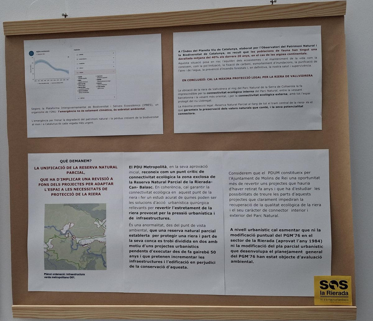 Fins el dia 8 de desembre una exposició, al vestíbul de la Federació Obrera, mostra els valors naturals de la riera de Vallvidrera i els impactes que causarien els projectes d'urbanització a la Rierada.  Veniu a veure-la!
