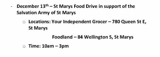 Jamie: Nice chatting with Cst Darren Fischer from <a href="/SPSmediaoffice/">Stratford Police Service</a> , Stratford Police Service St. Marys. ONE MORE DRIVE COMING UP IN ST MARYS. Darren spotlights the upcoming St Marys Food Drive happening Dec 13th: drive.google.com/file/d/1je_v2j…