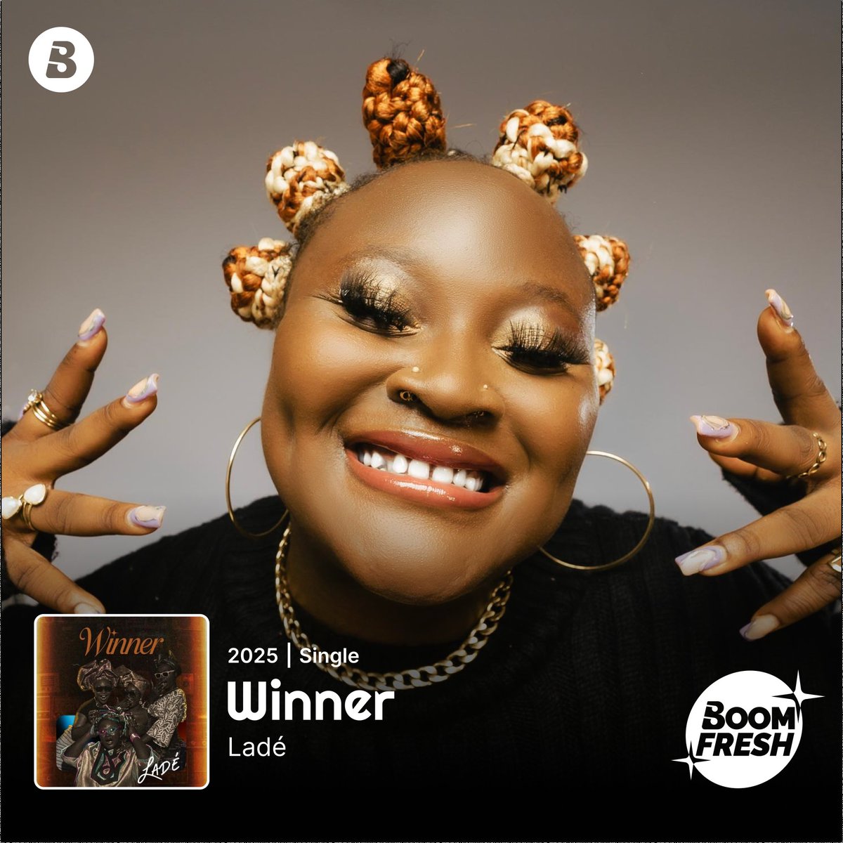 BoomplayNigeria's tweet image. 💥 BOOMFRESH 💥 
“Winner” by @moladeofficial_ is here!

Sometimes you need that anthem to remind you: you’re a winner.
Cool groove, sweet Melody! 🎶🤩

🎧Press play now on #BoomplayMusic
▶️🔗 Boom.lnk.to/LadeWinner

#Lade #Winner #NewMusic #BoomFresh #HomeOfMusic