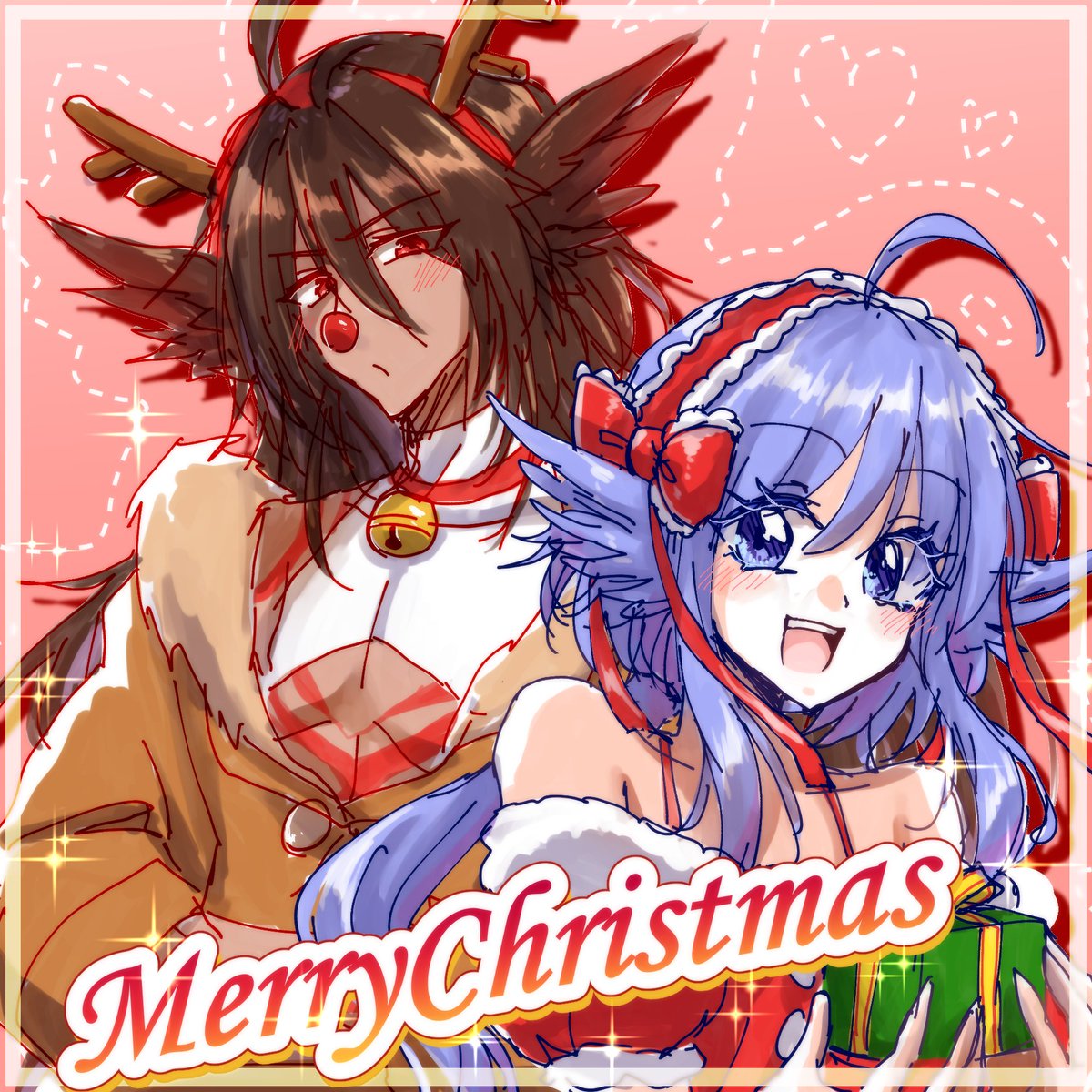 誕生日おめでとうイラストを描こうとしたのにクリスマス近いもんで