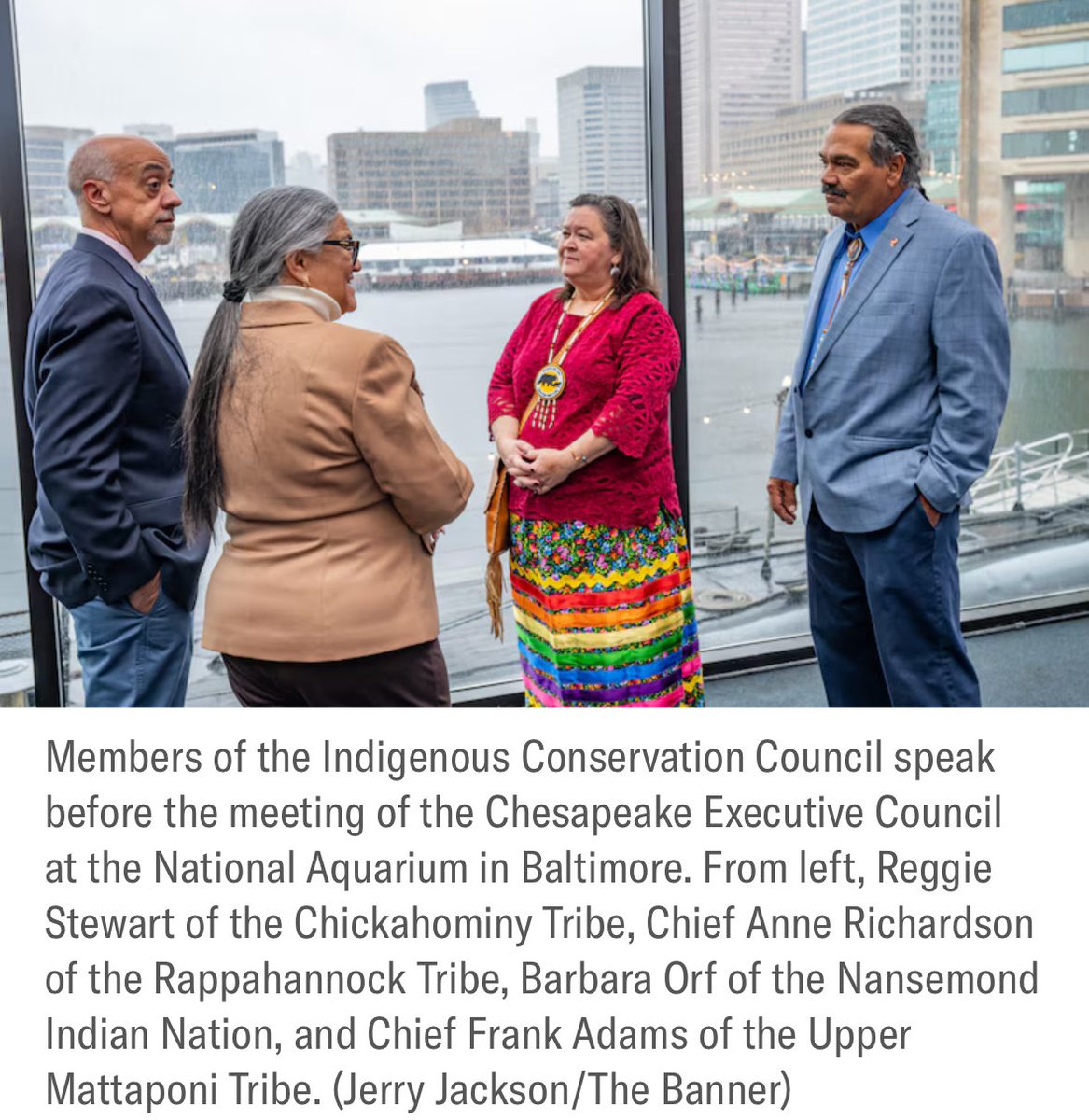 “We’ve helped them understand: ‘Well, wait a minute, we don’t have everyone at the table,’” Reggie Stewart, second assistant chief of the Chickahominy Indian Tribe at the <a href="/chesbayprogram/">Chesapeake Bay Program</a> Executive Council meeting.
thebanner.com/community/clim…