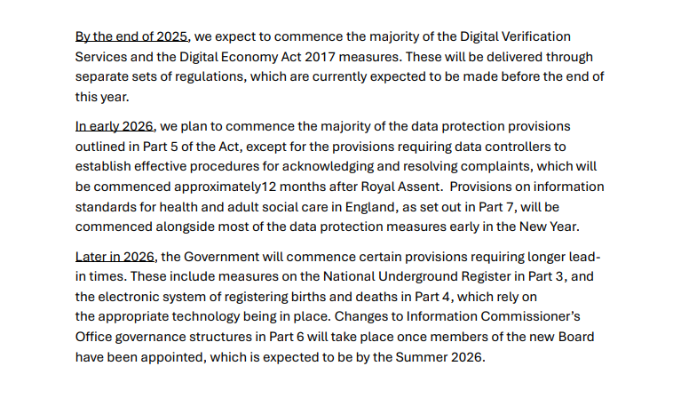 owenboswarva's tweet image. Letter from a DSIT minister with an update on the implementation schedule for the UK's Data (Use and Access) Act, if you're still following along with that committees.parliament.uk/publications/5…

#dataprotection #smartdata etc.