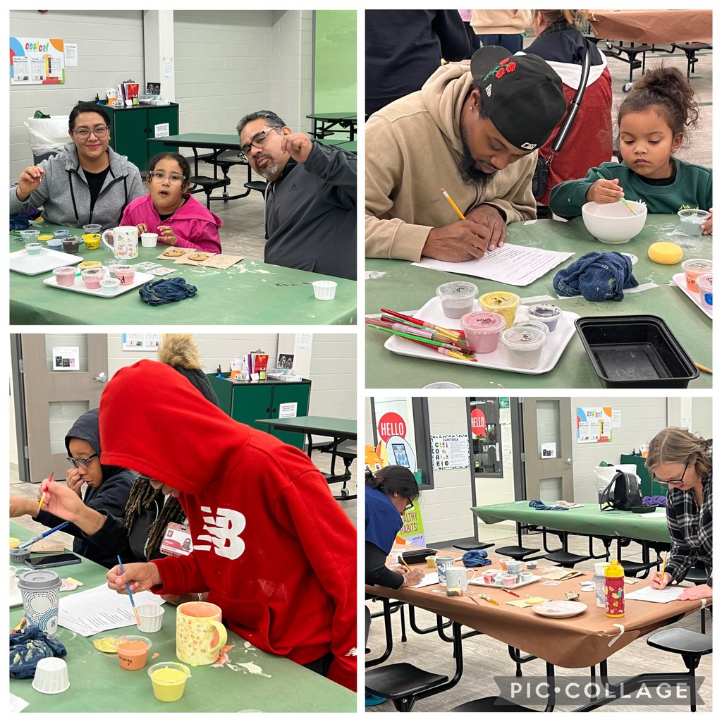 Mrs. Mac, our art teacher, hosted another fabulous Pottery Night last night!  Families joined us to paint their pottery -- bowls, cups, ornaments -- &amp; to enjoy a cookie and hot cocoa treat.  It was so much fun!!  We can't wait to see the final projects!  #WarrenWill #WeAreLowell