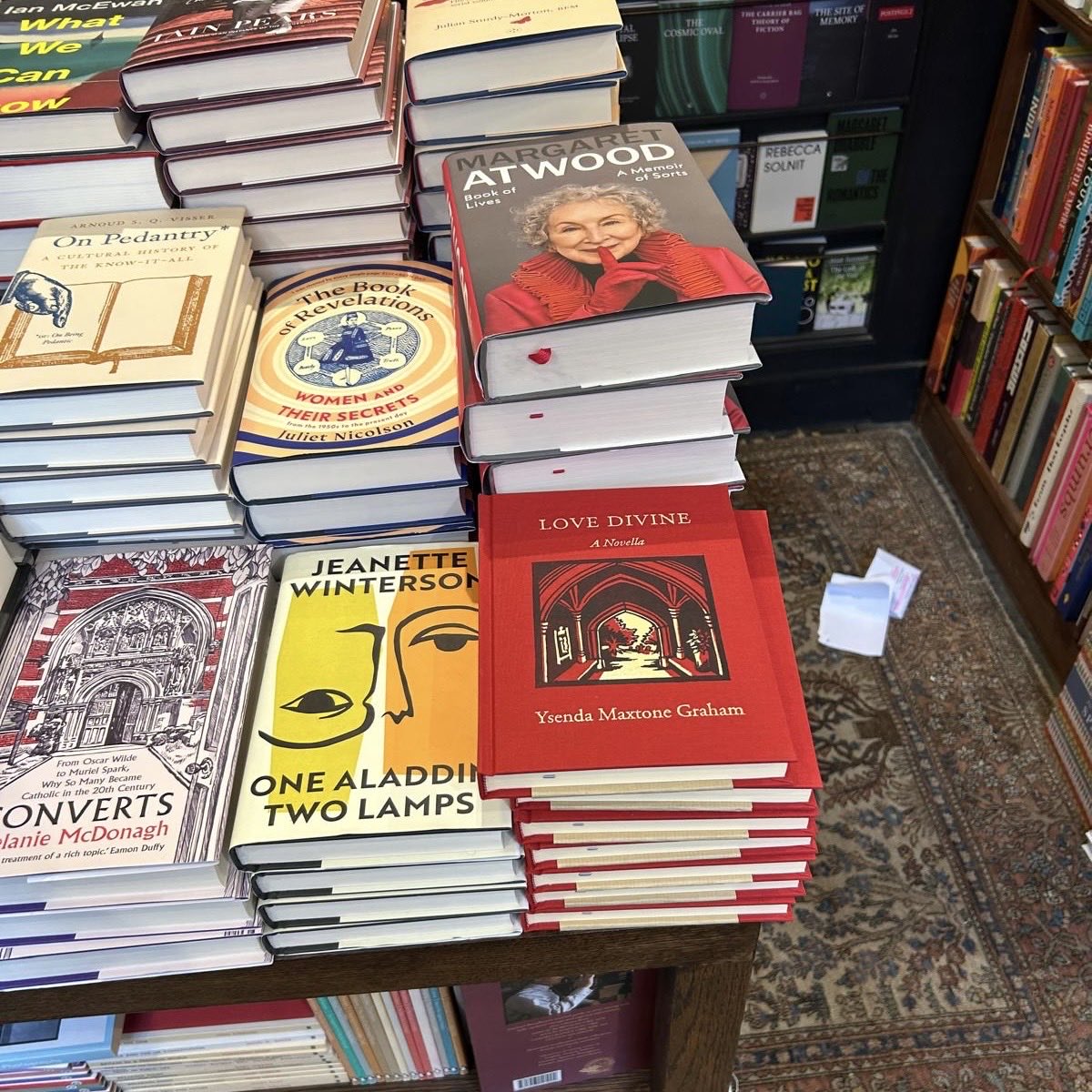YsendaMG's tweet photo. Love Divine looking delectable on front table of ⁦@JohnSandoe⁩, ⁦@FoxedQuarterly⁩ — thank you both https://t.co/3yPpDD6p7M