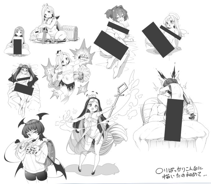 先日読んだ成人向けミニ系漫画に感銘を受けました! 自分も表現の幅を広げたくて練習を始めまし!! ムズイ!!!!