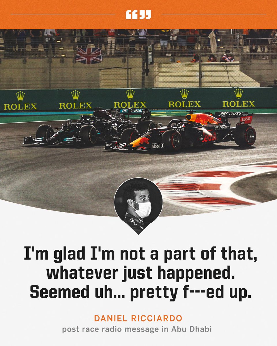 Daniel Ricciardo's post race radio message from Abu Dhabi 2021 👀