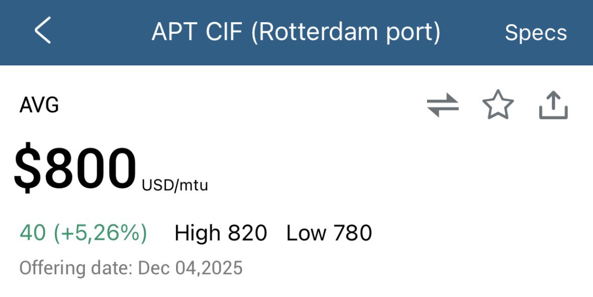 BidBird10's tweet image. And just like that it got updated! 

$800 (+5.26%) APT at Rotterdam 🇳🇱
