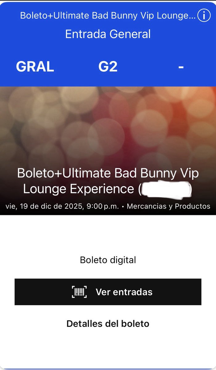 Jorgieboy_'s tweet photo. Vendo 2 boletos VIP para Bad Bunny, para el viernes 19 de Diciembre.
Ya no podré ir por temas de la uni https://t.co/s18dMVJUxw