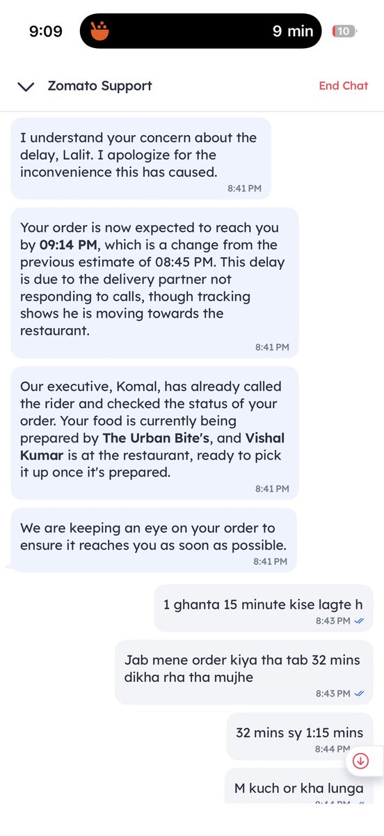 LalitPayal's tweet photo. @zomato @zomatocare Thank you for wasting my time.
When I placed my order, your delivery time was 32 minutes.
An hour later, you tell me that items are missing and I should order something else.
I will never use Zomato again.
#boycottzomato #swiggyisbest https://t.co/K76qkWy4dN