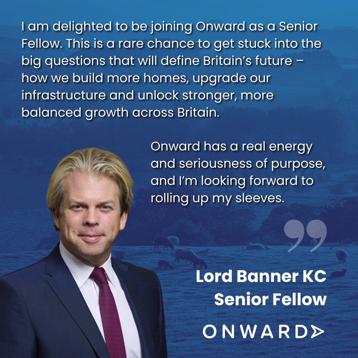 SirSimonClarke's tweet image. Absolutely delighted to announce Lord Banner KC as the latest Senior Fellow at @ukonward!

Charlie is one of the most distinguished legal minds in the whole housing and planning sector and is a great advocate for @consyimby.