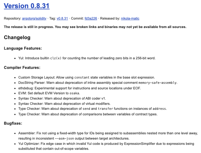 NEW: Solidity Version 0.8.31 is OUT!

Virtual modifiers and usage of `send` and `transfer` methods of `address` type variables now give you a deprecation warning (good stuff). No Critical Severity vulnerabilities found/fixed here🫡