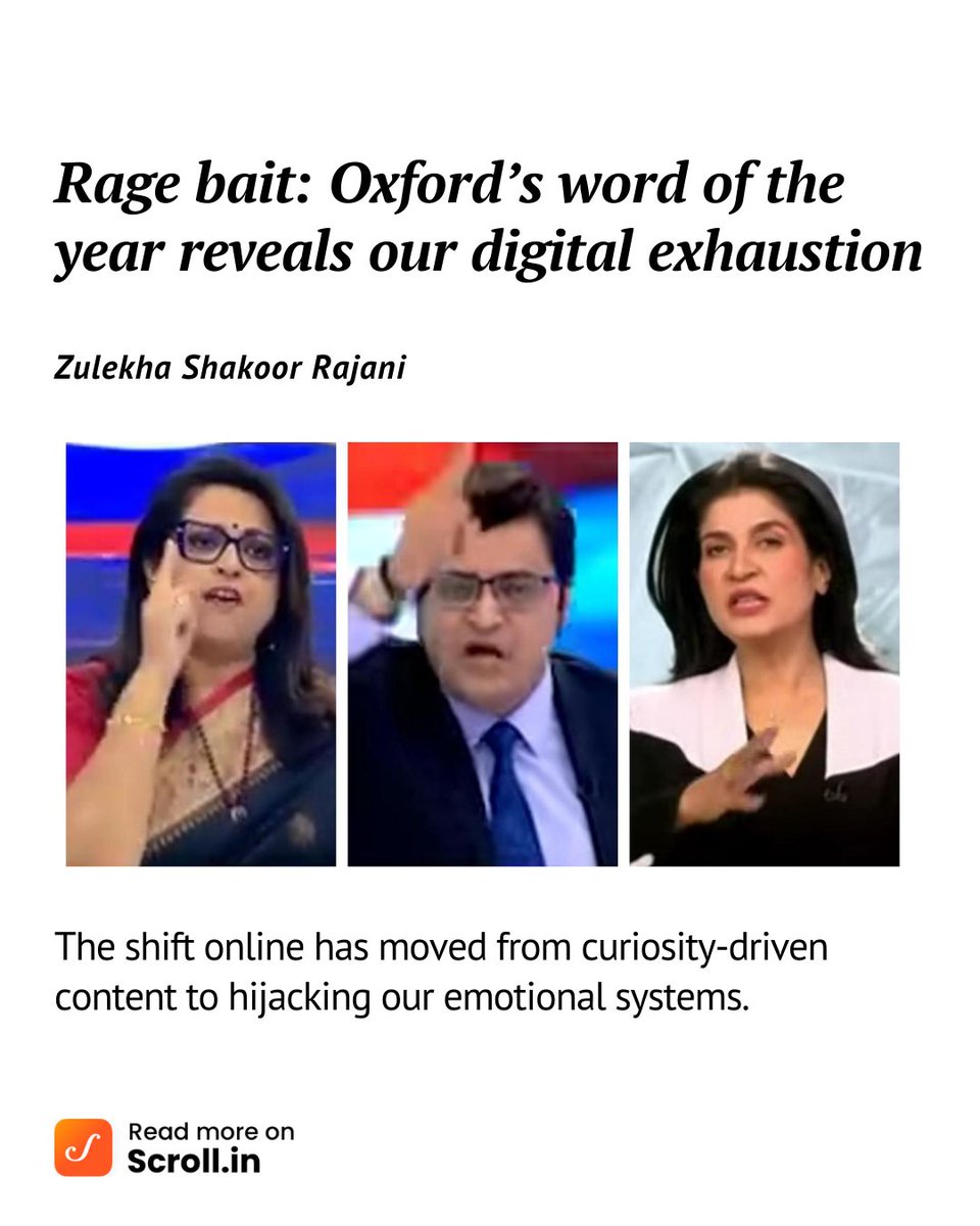 As more psychological phenomena become mainstream, from attachment language to trauma responses, from parasocial bonds to digital burnout, we are collectively learning to name our inner worlds with more clarity.

scroll.in/article/108899…

Zulekha Shakoor Rajani ✍️