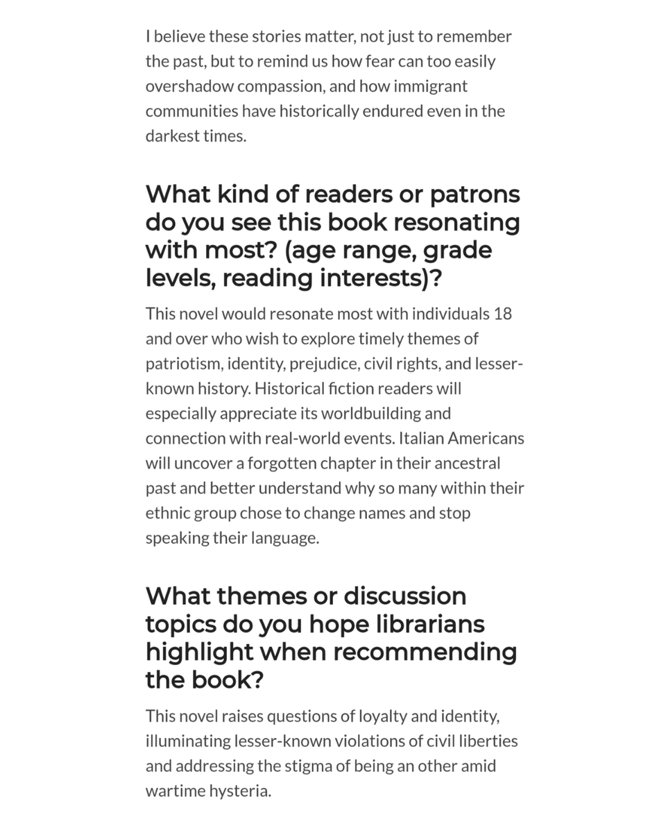 LindsayMMorris's tweet photo. This Video Librarian's Author POV reveals the history behind Beneath the Sicilian Stars+why it resonates with readers drawn to identity+immigration themes. Librarians+clubs seeking fresh historical fiction can find discussion, display, and program info. https://t.co/flhJYZMa4l https://t.co/hxOpZR2bGy