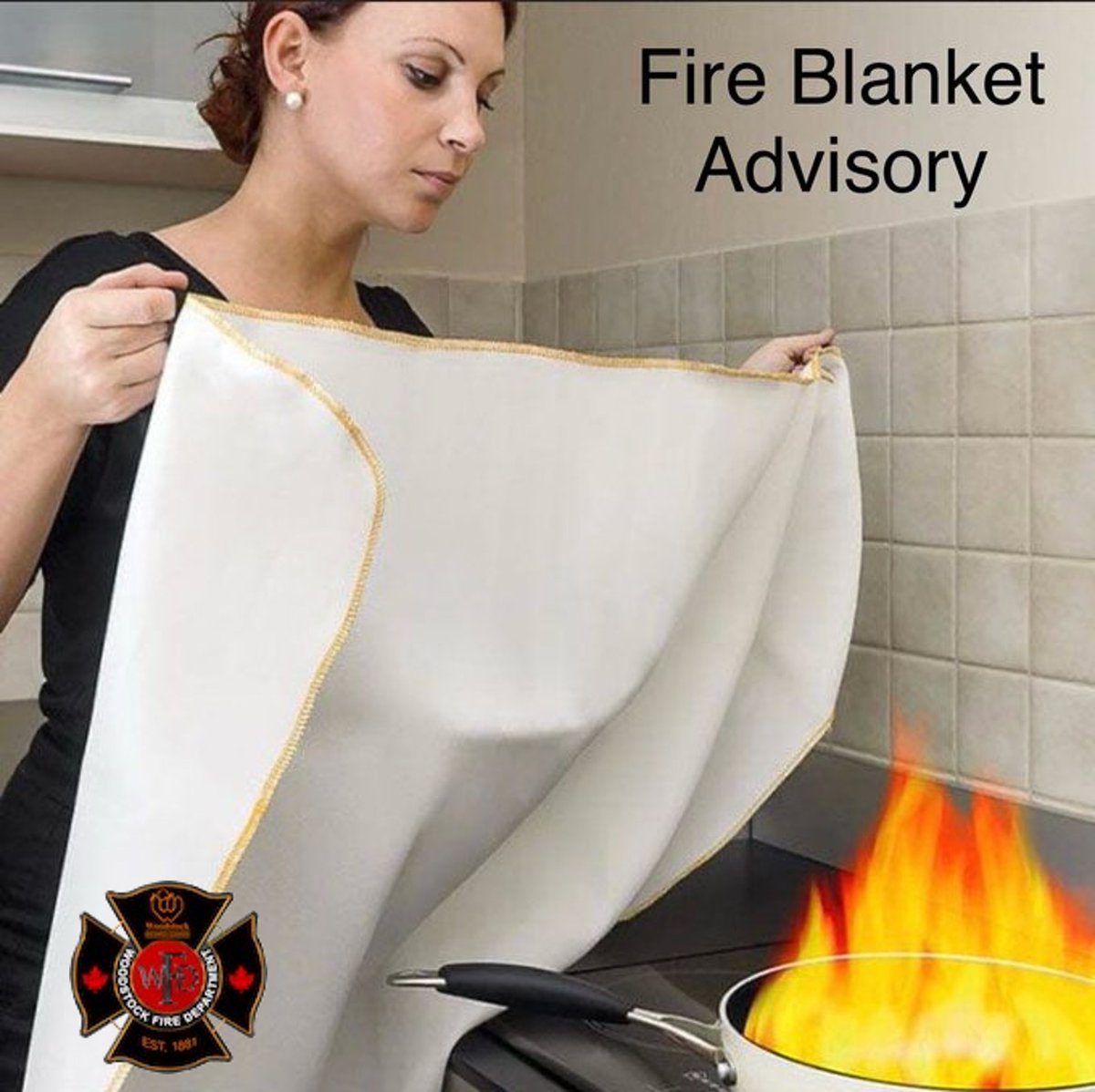 WoodstockFireDe's tweet image. The @ONFireMarshal (OFM) is cautioning Ontarians on the purchase &amp;amp; use of fire blankets. There are no Canadian standards that apply to fire blankets &amp;amp; their use in Ontario is not required by law. A fire blanket may give a false sense of security and fire safety. #wfd #firesafety