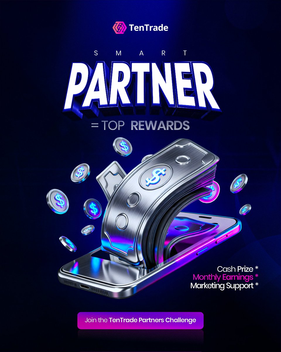 Smart partners don’t just earn, they win big.
Cash prizes, monthly earnings, marketing support all in one challenge.

Join the TenTrade Partners Challenge 
bit.ly/tentradereg