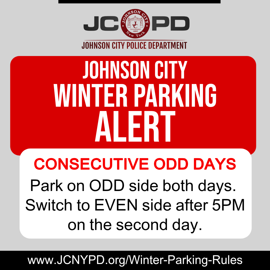 ❗𝐉𝐂 𝐖𝐈𝐍𝐓𝐄𝐑 𝐏𝐀𝐑𝐊𝐈𝐍𝐆 𝐀𝐋𝐄𝐑𝐓: 𝐂𝐎𝐍𝐒𝐄𝐂𝐔𝐓𝐈𝐕𝐄 𝐎𝐃𝐃 𝐃𝐀𝐘𝐒❗
Jan 31 &amp; Feb 1 → Park on ODD side both days. Switch to EVEN side on Feb 1 after 5PM.
🔗 jcnypd.org/winter-parking…