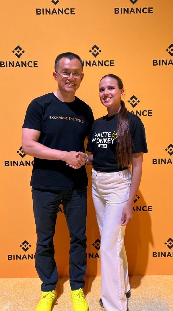 White Monkey team meeting the legend at #BinanceBlockchainWeek 

(ps this is not an endorsement by <a href="/cz_binance/">CZ 🔶 BNB</a> we are just happy to meet him 🥰)