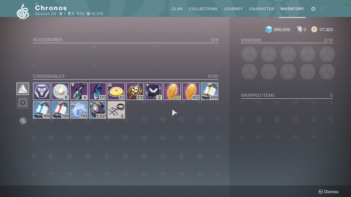 TFChronos's tweet image. I knew what I'd find if I got it back, hurts just the same. Every piece of gear was deleted items by stack is gone, anything that was 1 at a time wasn't. That single sparrow there feels like it was left for me to see. It's mine again and isn't a potential threat to anyone.