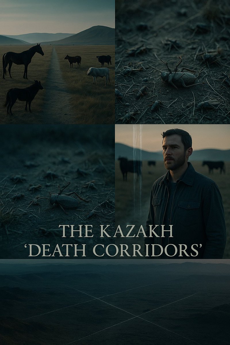 I bet you have never heard of the “Death Corridors” of Kazakhstan. Out in the Kazakh steppe, in places where nobody lives and nothing has changed for centuries, there are invisible bands stretching across the land, sometimes three meters wide, sometimes fifteen. They are erfectly
