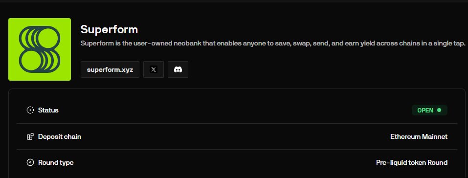 Superform $UP ICO is live at $90M FDV.

It will be 100% unlocked at TGE .
Target raise is $2M &amp; Hard cap is $3M.

The community sale ends 6 Dec and the public sale ends at 8 Dec.

Also the TGE is probably end of December.

I think <a href="/superformxyz/">Superform</a> ICO can do a 2x from here .