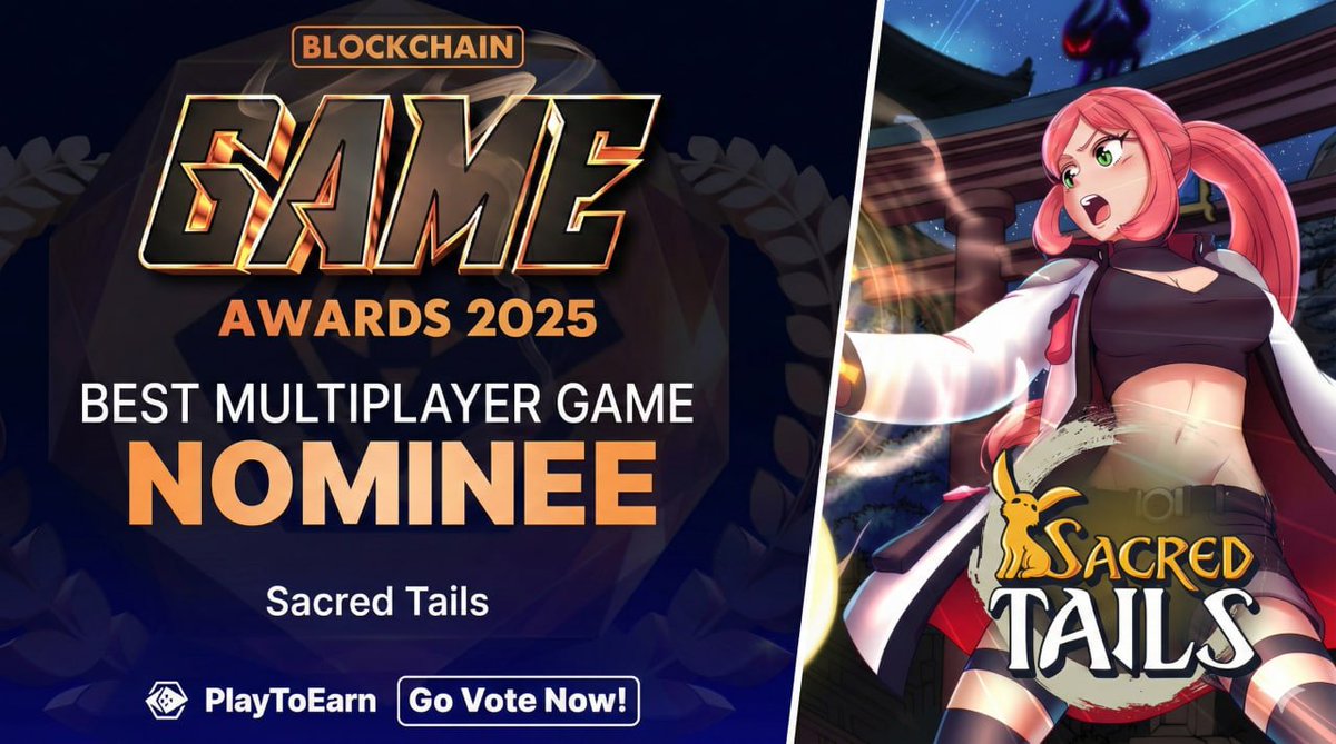 SacredTails's tweet photo. Sacred Tails got nominated for Best Multiplayer Game in the @PlayToEarn awards!

If you've got a spare minute, vote here: https://t.co/ZbhpbzoAue

#P2EAwards https://t.co/zpZQW8jaUi