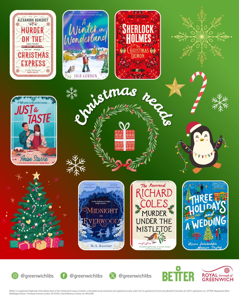 GreenwichLibs's tweet image. The countdown to Christmas has begun! Get into the festive spirit with some themed reads during this month ❄️ Use your #Greenwich #Library card + PIN to reserve here: bit.ly/3Ew1YFL to collect at your chosen library, or use #Libby 📚 #LoveYourLibrary